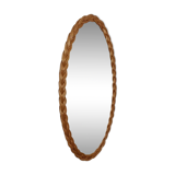 Large oval mirror rattan 37x70cm