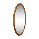 Large oval mirror rattan 37x70cm
