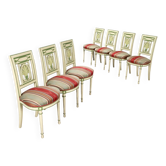 Chaises anciennes de style néoclassique en bois laqué XXe siècle