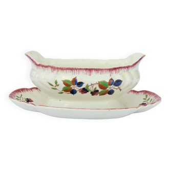 Saucière en porcelaine de Longwy