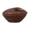Ceramic and brown leather tobacco pot