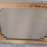 Modernist oil on canvas by Einar Emland, framed, signed