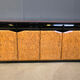 Vintage lacquer and burl wood credenza, 1980s