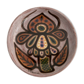 Ceramic dish enamelled by Jacques Poussines Sant Vicens 1950