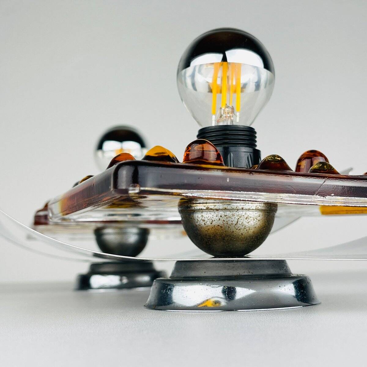 Mid-century Murano wall lamps by Mazzega, Italy 1970, set of 2