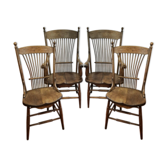 2 chairs and 2 country armchairs