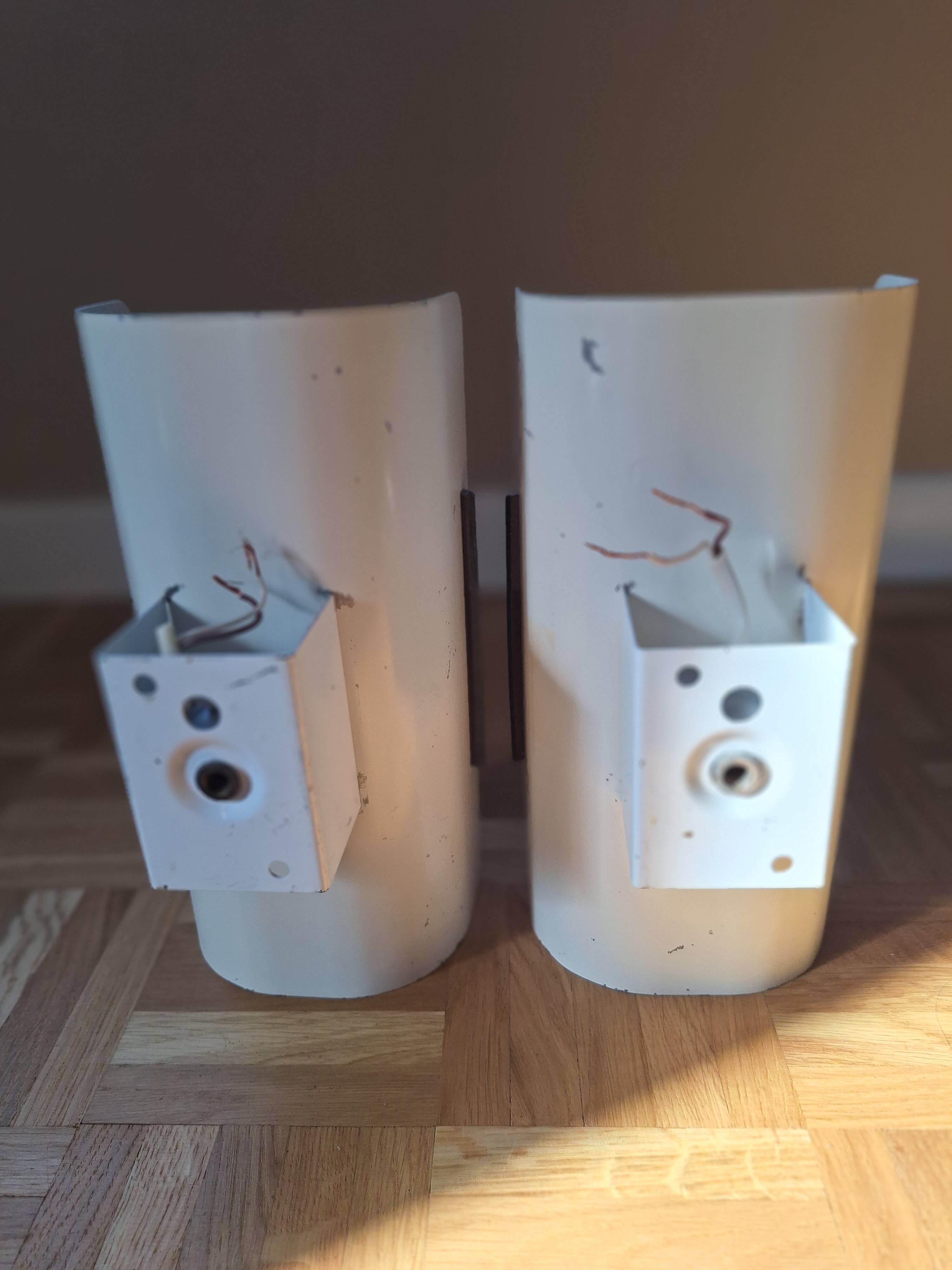 2 SPACE AGE wall lamp Futuristic design 1970 Reggiani Italy