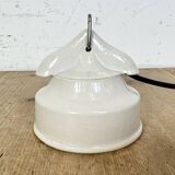 Vintage white porcelain pendant light, 1970s
