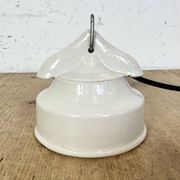 Vintage white porcelain pendant light, 1970s