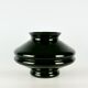 Shaped hyalite black glass vase