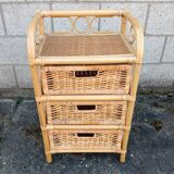 Commode en rotin vintage