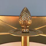Floor lamp of parquet in neoclassical style in brass with dolphin heads
