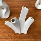 White sculptural vases by Peter Müller for Sgrafo Modern, 1960s, set of 6.