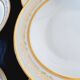 Set of 6 Limoges porcelain soup plates, decorated with gold 24