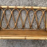 Vintage rattan wall shelf 1960