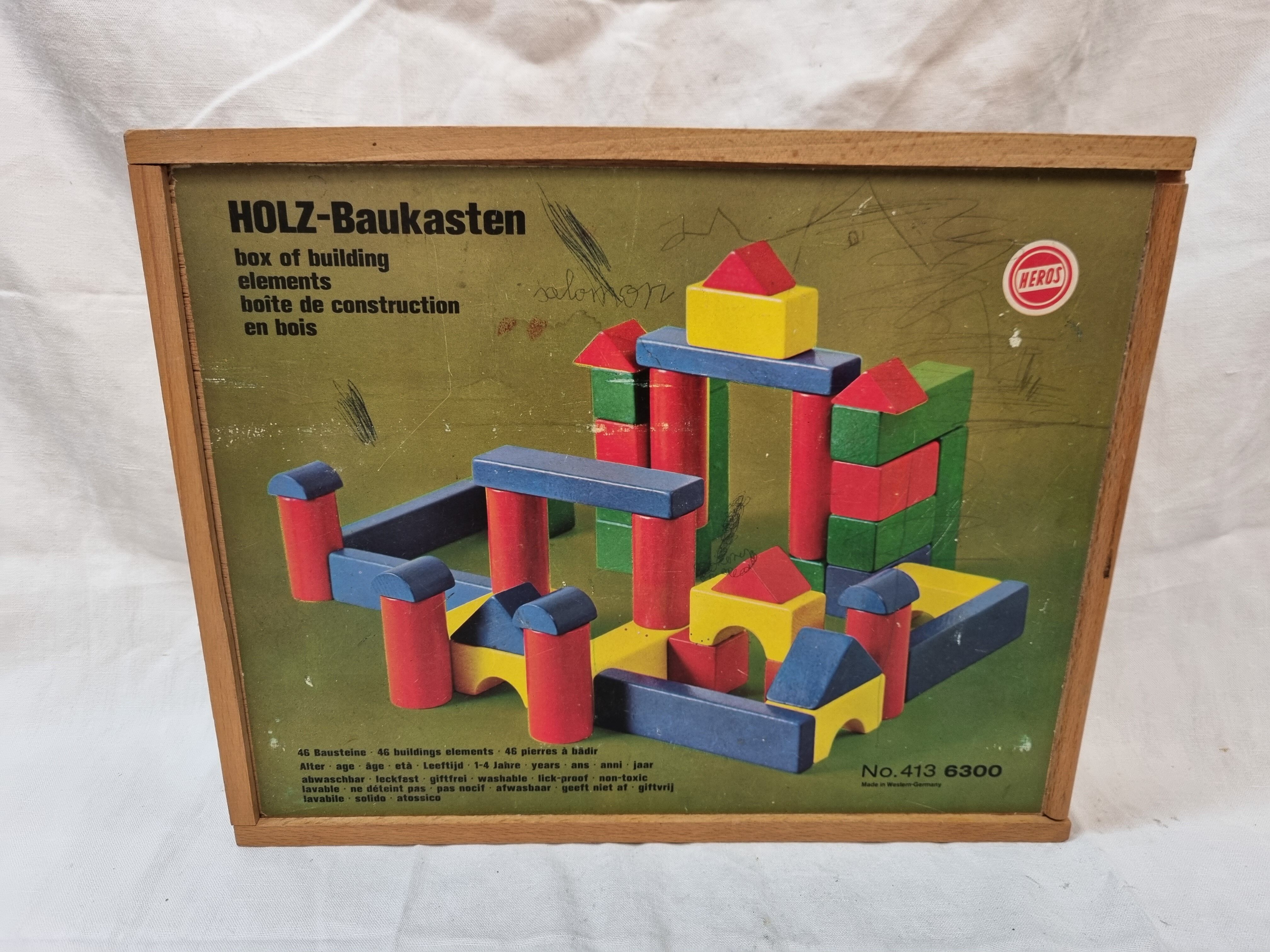 Construction game Holz-Baukasten, 1960