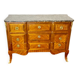 Transition Style Inlaid Chest of Drawers