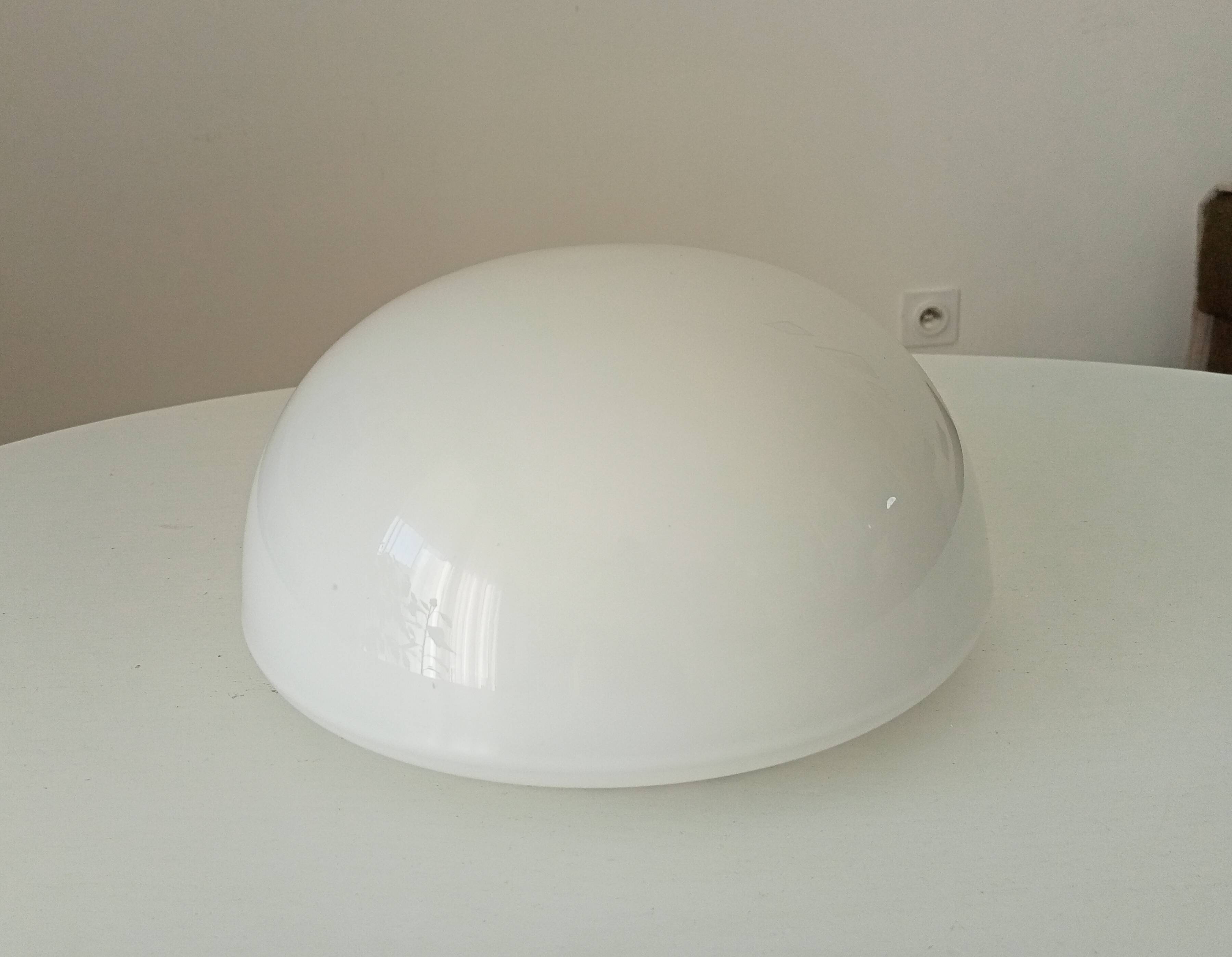 Vintage 60s ceiling light in milky white opaline