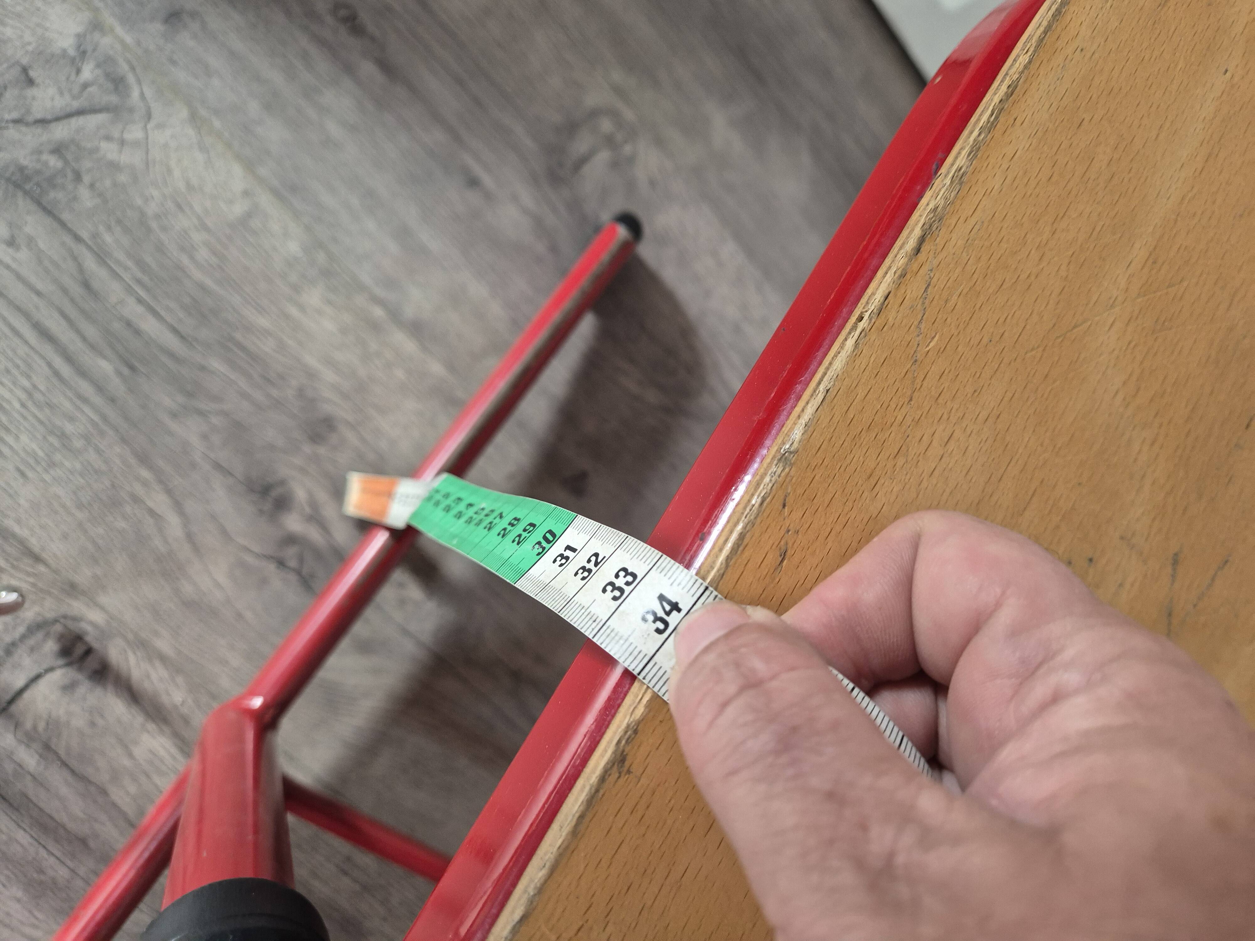 red metal and wood school chair for children