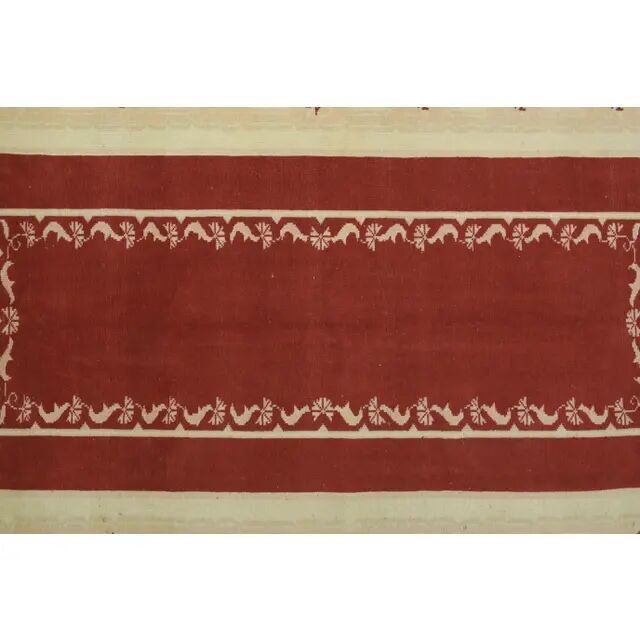 1970s Vintage Turkish Oushak Handmade Wool Cotton Beige Area Rug 194x263