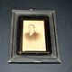 Old frame in black wood and painted glass fixed under glass 1900 - old sepia photograph