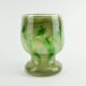 vase en verre vintage par Erwin Eisch, différentes nuances de vert et verre clair