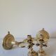 Duo of brass balance wall candle holders