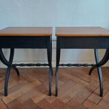 Pair of patinated Directoire style bedside or sofa end tables