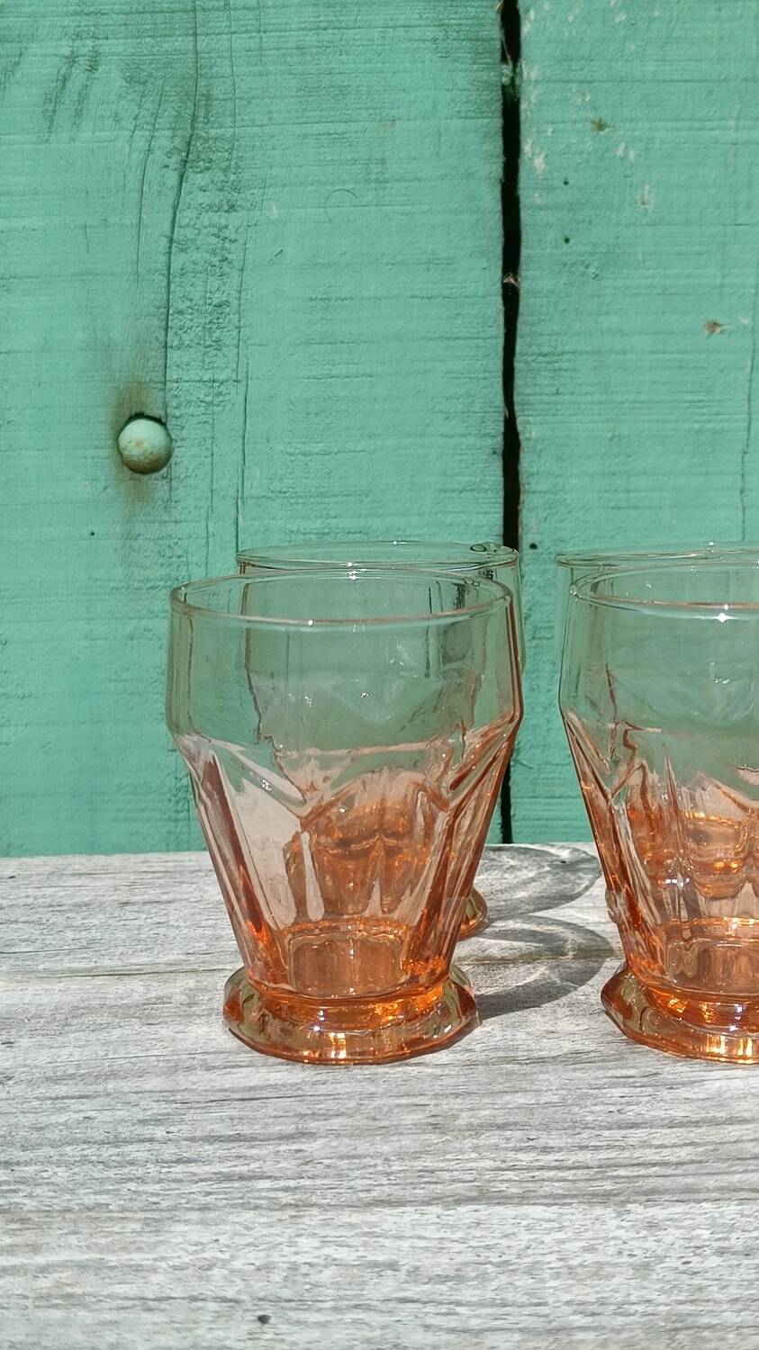 Pink art deco glasses