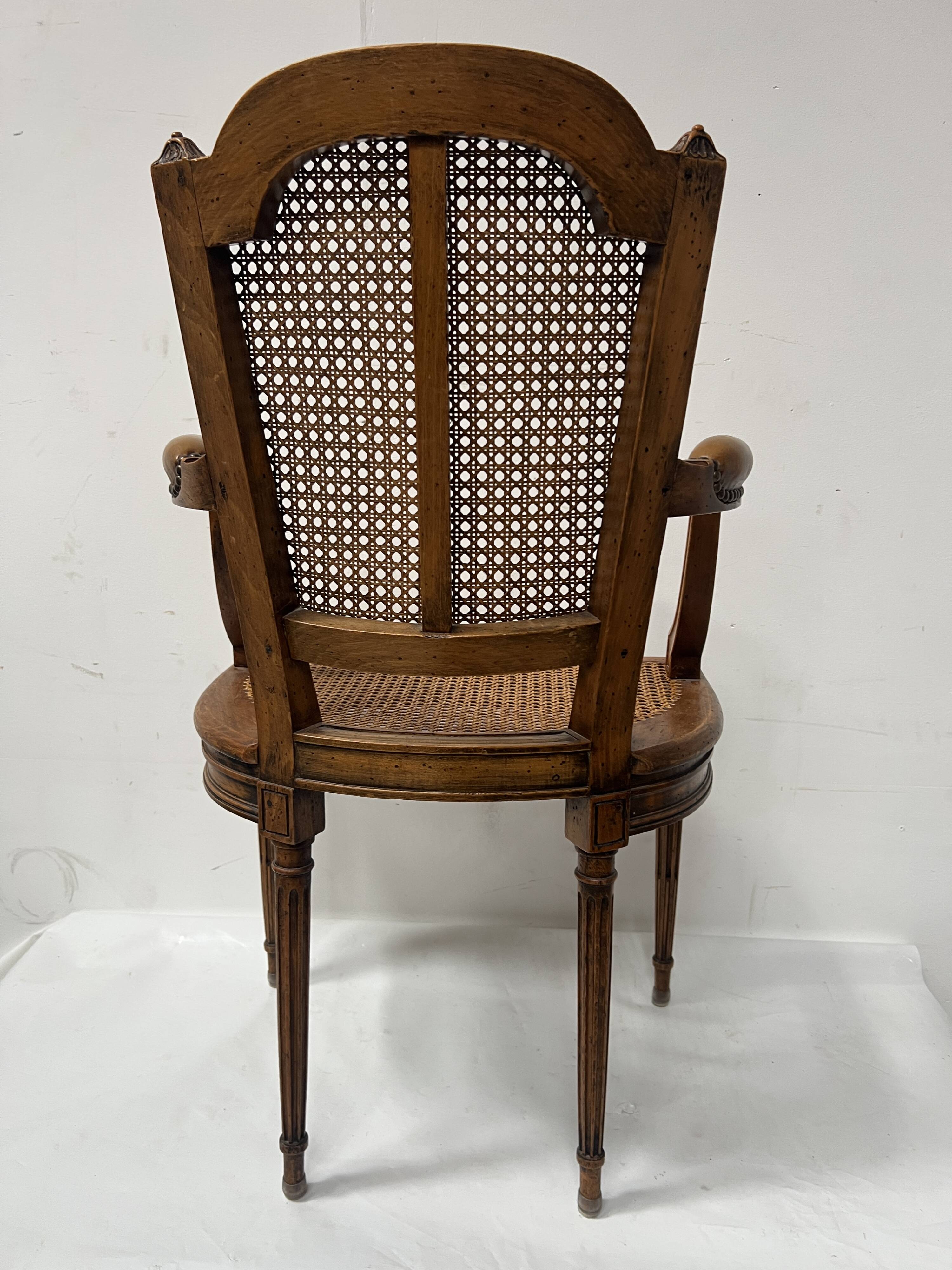 Louis XVI style office chair in stained beech