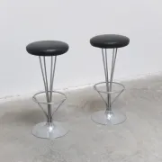 Danish modern pair of bar stools by Piet Hein for Fritz Hansen, 1960s