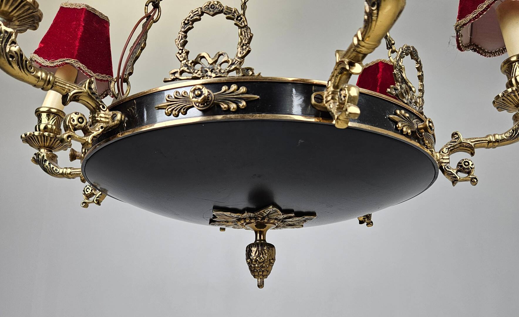 Empire-Style Ceiling Lamp — Sheet Metal & Brass — 20th Century — Classic Ar