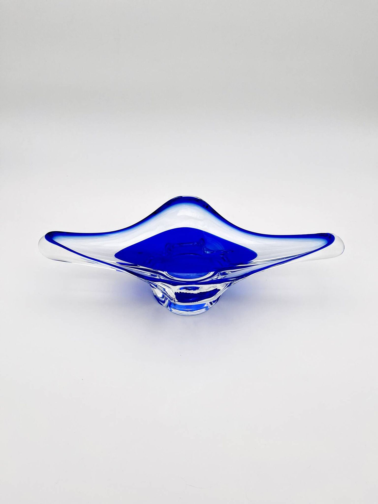 Lot vase and bowl - Josef Hospodka Chribska - Blue Sommerso - 1960