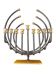 Menorah Hanoukia gold and silver plated, made in Israel by Karshi, 1970