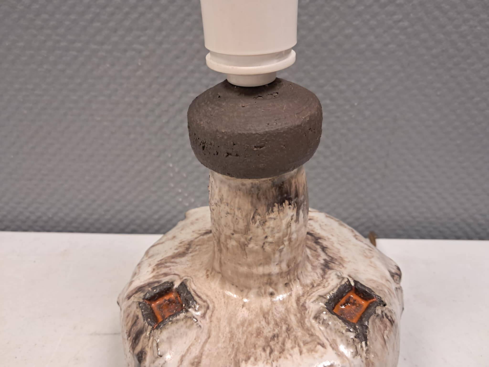 Danish ceramic table lamp from Samsø ceramics 1970-80s