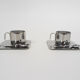 Ensemble de deux tasses à café Inox en acier inoxydable par Guido Bergna, Italie années 1970