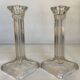 Pair of geometric art deco candlesticks