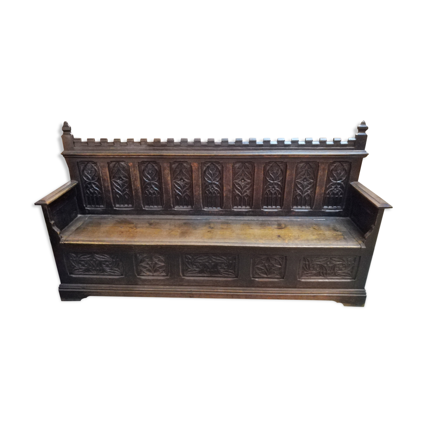 Bench chest oak end XIX