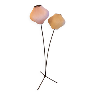 Tripod RISPAL 1950/60 pleated rhodoid floor lamp