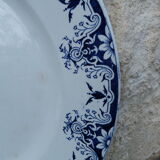 Large round ceramic dish Longwy model Rouen