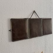 Vintage 1930s triptych barber mirror registered G.B Paris - 28 x 69 cm