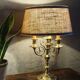 Copper candlesticks adapted as bedside lamps, the pair.