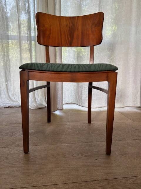6 beech and teak chairs - Denmark 1940s