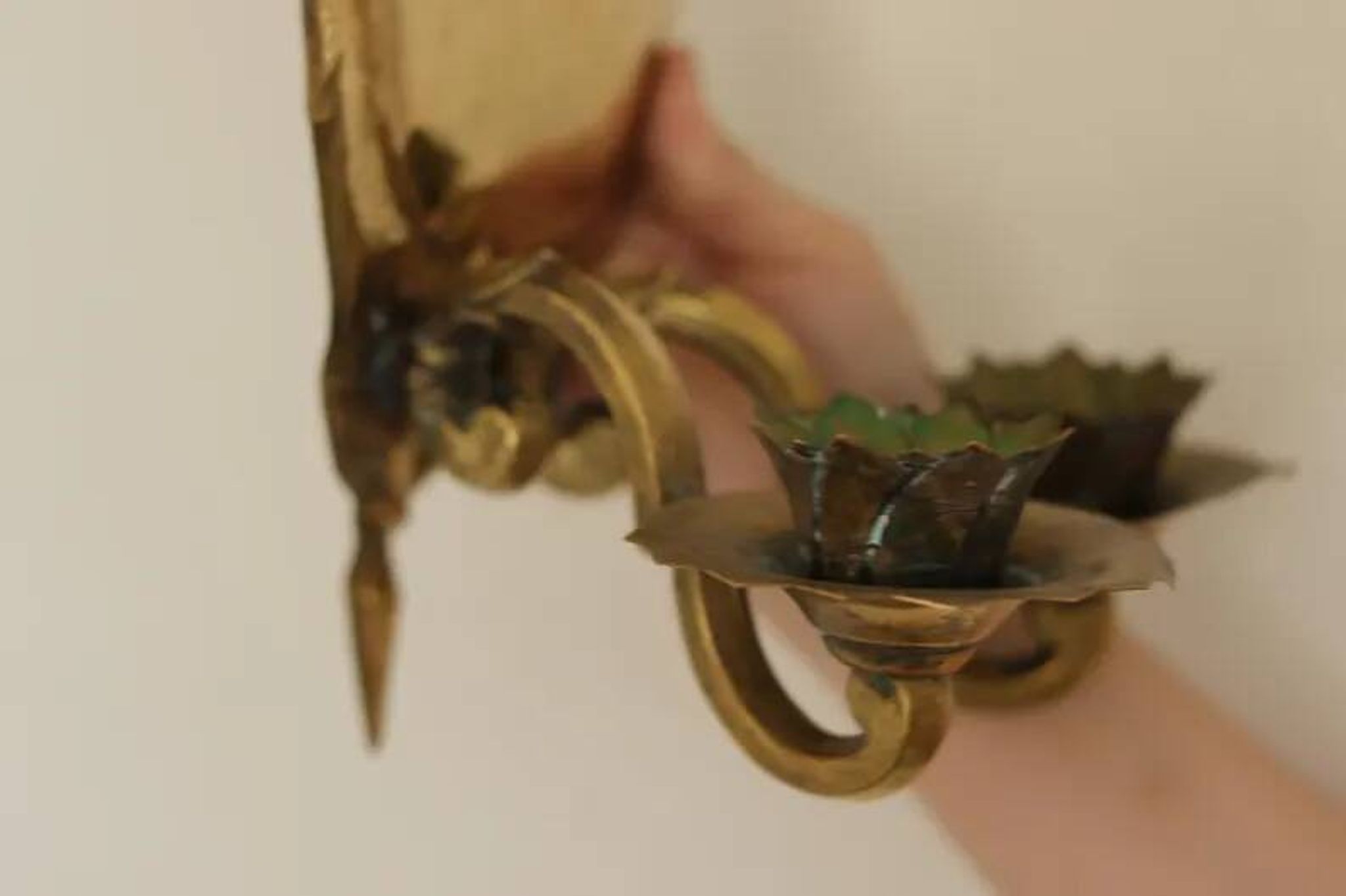 Pair Of Mid Century Swedish Brass Sconces