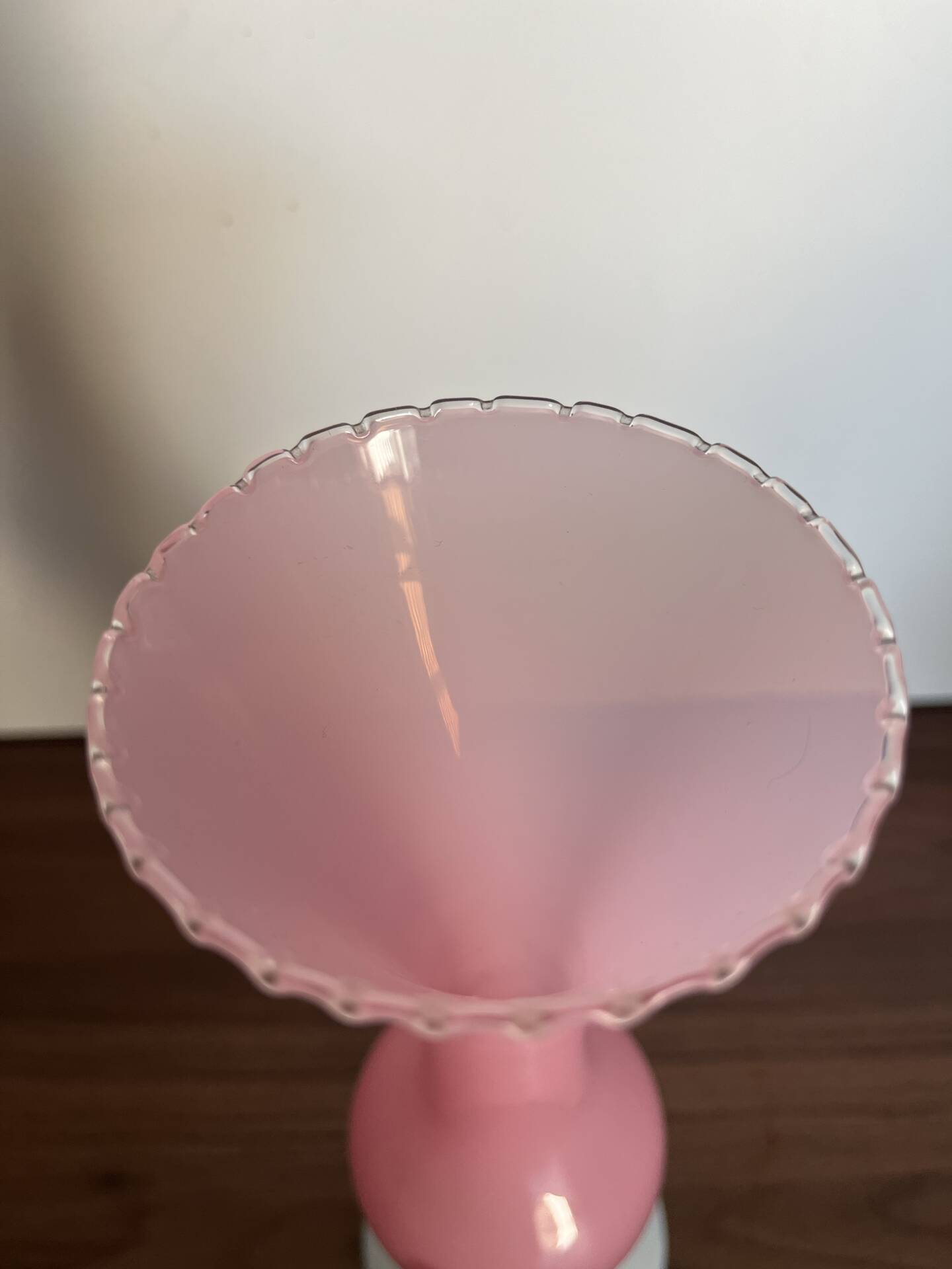 Opaline pink and white soliflore vase – Made in Italy vintage