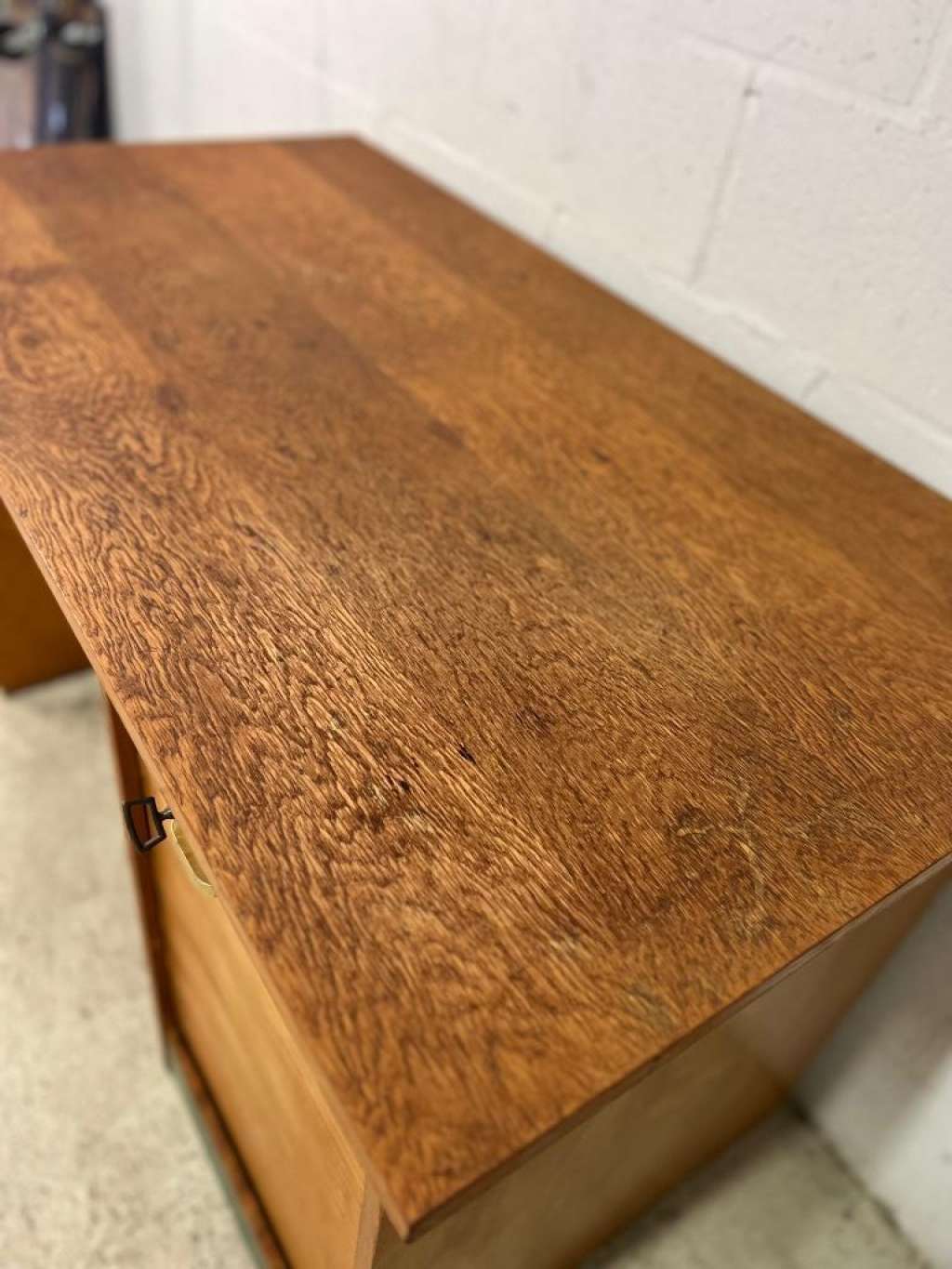 Vintage desk with rolling doors