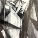 France MITROFANOFF, Untitled. Indian ink on paper. Small framed format.