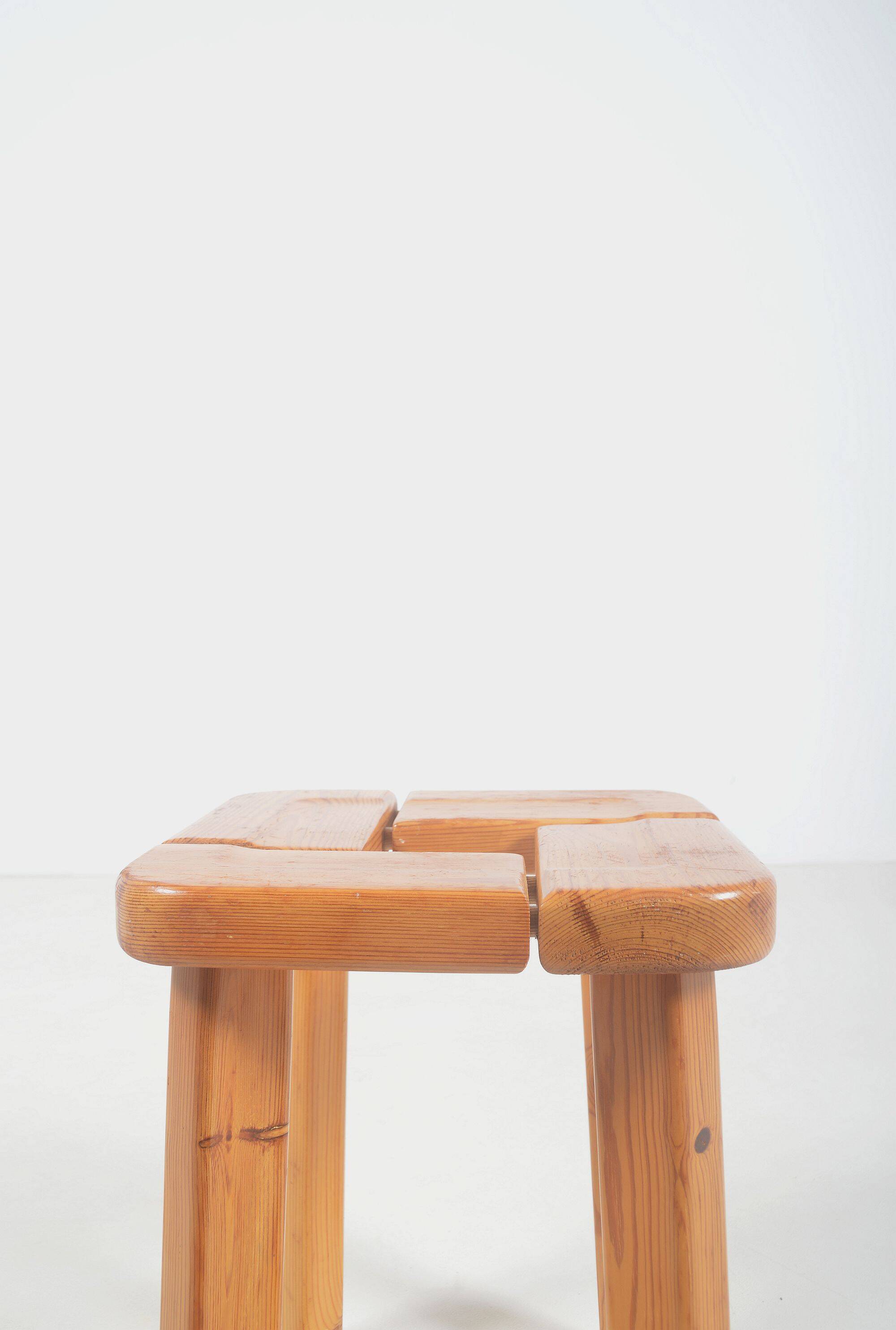 Finnish wooden stool from Finnsauna Lagerholm, 1950s