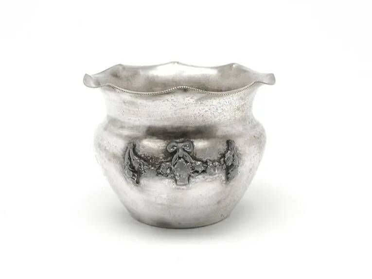 Sugar bowl, Art Nouveau, silver-plated brass, Poland, 1920s