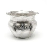 Sugar bowl, Art Nouveau, silver-plated brass, Poland, 1920s